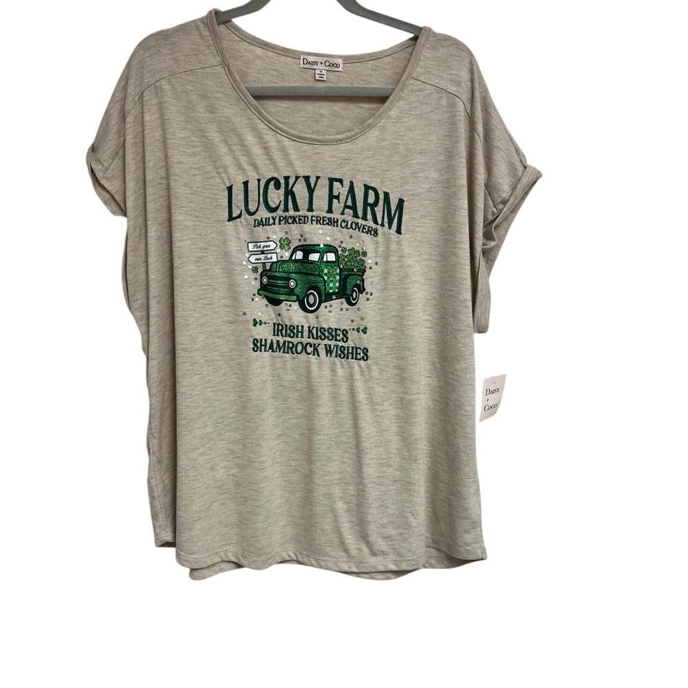 Daisy & Company Gray Lucky Farm Graphic Tee